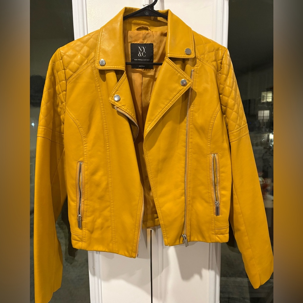 New York & Company Mustard Leather Jacket